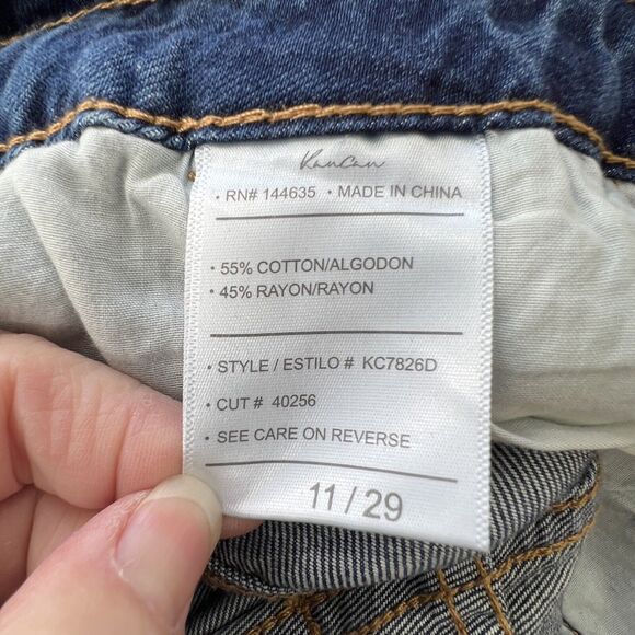 KanCan Estilo Women’s Distressed Straight Leg Denim Blue Jeans Size 11/29 - Picture 5 of 6